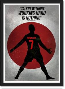 Ronaldo Frame Poster for Room & Office(10x13 inch,Framed) Paper Print
