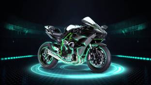 Poster Kawasaki Ninja Kawasaki Ninja H2 Kawasaki Motorcycle sl11952 (Wall Poster, 13x19 Inches, Multicolor) Fine Art Print