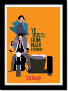 Sholay Framed Poster for Room & Office(10x13 inch,Framed) Paper Print