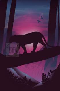 Wild Animal Black Panther Poster | Panther Posters for Room | Unframed | With Self Adhesive Tape Paper Print