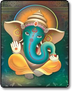 saf GANESHA PAINTING Digital Reprint 11 inch x 14 inch Painting