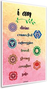 Poster with Quote-Chakras for Meditation-Paper Photographic Paper