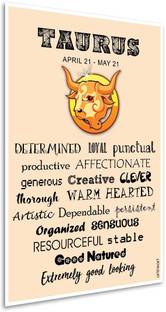 Poster Astrology with Quote-Taurus Traits-Paper Fine Art Print