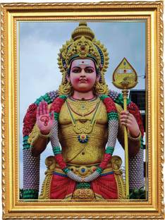 Lord Murugan I World Tallest Murugan Temple I Wall Frame Gold A3 Fine Art Print
