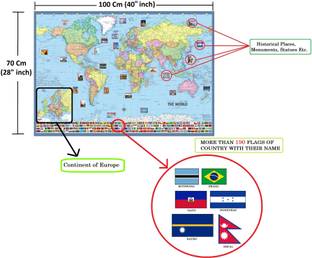 MAHARASHTRA , INDIA AND WORLD MAP (Pack of 3). Map Size : 100x70 Centimeter (40"x28" inch). With Important Fact and Figure. Ideal Map For Aspirant of UPSC , PCS , SSC , RAILWAY Exam and Other Competitive Exam. Updated Map. Paper Print