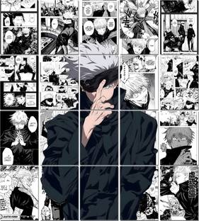 Gojo Satoru Manga Collage Poster Set - Set of 20, 210 mm x 297 mm, Premium-Quality Posters, 300 GSM Paper, Jujutsu Kaisen Posters, Gojo Poster (Gojo Manga 1) Paper Print