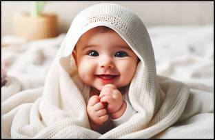 Cute Baby Poster | Smiling Baby Poster | Poster for Pregnant Women | HD Baby Wall Poster for Room decor (300GSM Thick Paper, Gloss Laminated) Photographic Paper