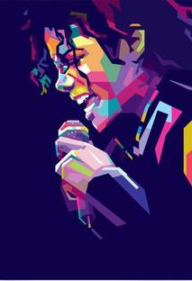 Poster Michael Jackson King of Pop (Large Poster, 300GSM Matt, 36x24 Inches, Rolled, Multicolor) Fine Art Print