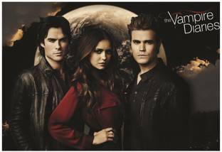 The Vampire Diaries TV Series Elena Stefan Damon Wall Poster A4 Size Photographic Paper