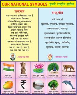 Early Learning Educational Charts for Kids | Our National Symbols Chart For Kids | 20x30Inch (51x76cm)| Laminated chart | Perfect for Homeschooling, Kindergarten and Nursery Students| Waterproof and Non tearable Wall Chart | Gloss Laminated Paper Print. Paper Print