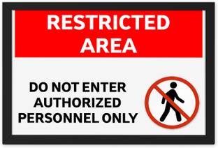 Restricted Area Do Not Enter Digital Reprint Sign Frame Paper Print