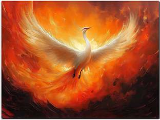 Phoenix Bird MDF Panel for Living Room Bedroom Office Home Wall Décor Vinyl