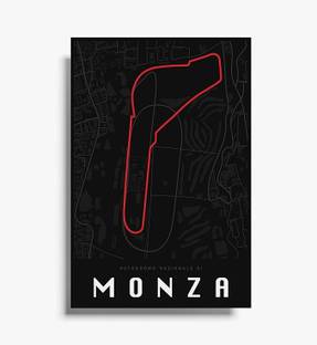 Monza Race Circuit F1 Poster (Dark) | Formula 1 Track Poster for Walls | A3 - Glossy Finish - Unframed Photographic Paper