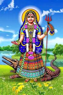 Goddess Khodiyar Maa Religious Waterproof Vinyl Sticker Poster || (24 inch X 18 inch) btcan2924-2 Fine Art Print