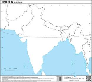 India Physical Map - 100 Practice Maps on 80 GSM Maplithon Paper | Compact 8x7.7 cm | Perfect for Education & UPSC Preparation Paper Print