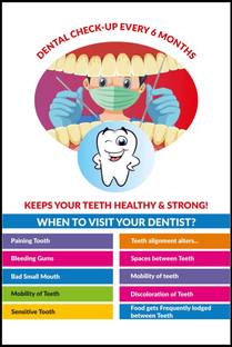 Dentist Dental Care Teeth Poster For Clinic Hospital Paper Print Fine Art Print