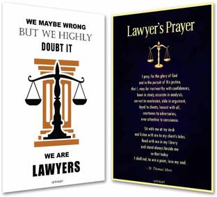 Combo Set of 2 Lawyer Prayer Firm Motivational Quote Theme Posters | Positive Inspirational Quotes for Home Office (12x18 inches, Multicolor, 2 Set, Unframed) Fine Art Print