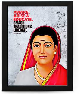 Savitribai Phule Motivational and Inspirational Quote Poster with Frame for Wall Décor, Pack of 01), Framed, Paper Print
