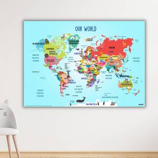 learning map for kids large size with good fonts 3D Poster