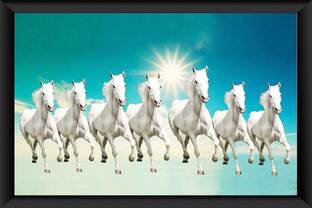 CLASSIC SEVEN HORSES FRAMED POSTER Photographic Paper