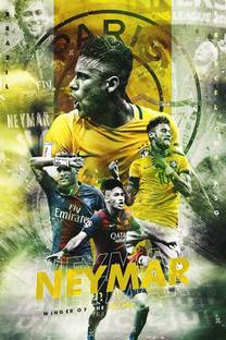 Self Adhesive UV Coated High Resolution Vinyl Print Art Poster of Neymar – PSF31 Fine Art Print