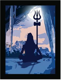 Lord Shiva Wall Poster/ Painting for Living Room /Pooja Room/ Bholenath Ji Religious Painting for Home Decor Paper Print