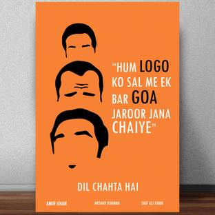 Dil Chahta Hai Movie Quote Poster for Room & Office Multi color Poster for Room & Office Multicolor Paper Print