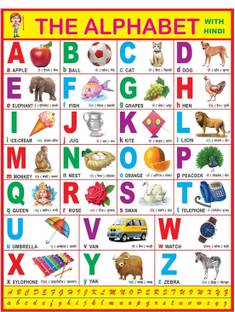 Early Learning Educational Charts for Kids | English Alphabet Chart For Kids | 28x40Inch (70x100cm)| Laminated chart | Perfect for Homeschooling, Kindergarten and Nursery Students| Waterproof and Non tearable Wall Chart | Gloss Laminated Paper Print. Paper Print