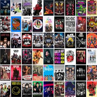 54 Rock Band Posters – A Mix of Timeless Classic and Modern Music Icon Vinyl