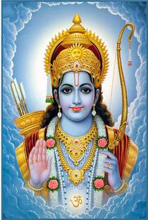 Shri Ram Darbar Poster Sparkle Coated Self Adhesive Fine Art Print