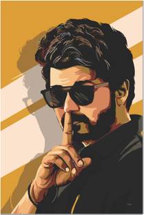 thalapathy Vijay Poster, South Indian Actors, Posters for Wall Decoration, Super Stars Posters Fine Art Print