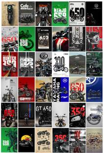Pack of 36 Bike Aesthetic Wall Collage Kit Posters | Posters for Wall Decoration | Wall Art For Bedroom, Office, Living room, Dorm room Photographic Paper -Gifting ideas for men boys- Paper Print