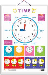 TIME Early Learning Educational Chart for Kids | 20"X30" inch |Non-Tearable and Waterproof | Double Sided Laminated | Perfect for Homeschooling, Kindergarten and Nursery Students Paper Print