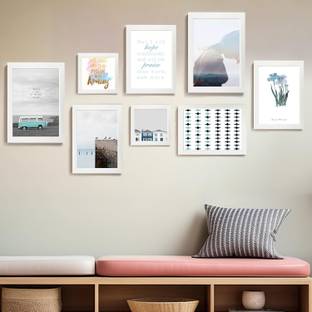 Travel Geometric Set of 8 Framed Art Prints 3D Poster