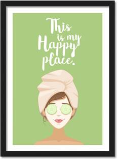 This Is My Happy Place Framed Poster, multicolour (10inch x 13inch, Framed) For Room Office Wall Paper Print For Spa, Saloon Paper Print