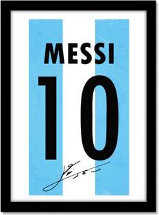 Messi Jersey Argentina Framed Poster for Room & Office(10x13 inch,Framed) Paper Print
