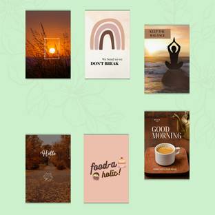 Set of 48 Posters – Boho Neutral Brown Tones – 6 x 4 Inch Paper Print