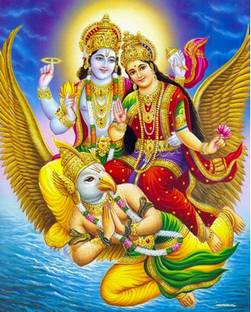 Model No- 1116 Lord Vishnu Laxmi Ji (12x15 size ) Photographic Paper