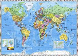 world map wallpaper.gif on quality paper 13x19 Paper Print