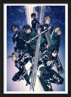 Levi Ackerman x Mikasa x Armin | Attack on titan Framed Poster | Anime Framed Poster Paper Print