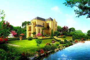 House With Beautiful Nature Paper Poster ( Poster 12X18 Inch Rolled ) Paper Poster Paper Print Paper Print