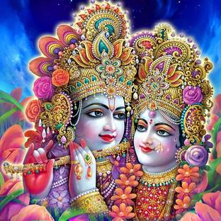 Radha krishna Religious Waterproof Vinyl Sticker Poster || (24 inc X 24 inch) 24wpwl156 Fine Art Print