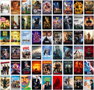 Pack of 54 Movies Aesthetic Wall Collage kit Posters | Posters for Wall Decoration | Wall Art For Bedroom, Office, Living room, Dorm room Photographic Paper