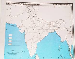 Blank indian policital map 100 maps Paper Print