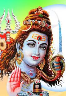 Poster Lord Shiva Bholenath Full Face Pic sl-9921 (Large Poster, 36x24 Inch, Banner Media Print, Multicolor) Fine Art Print