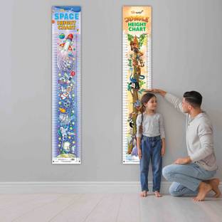 JUNGLE HEIGHT CHART and SPACE HEIGHT CHART |Combo of 2 chart | "Jungle and Space Journey: Height chart for Children's Growth. Paper Print