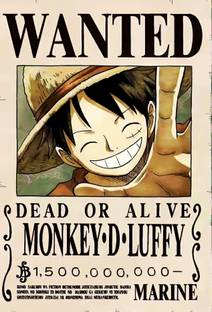 One piece luffy wanted poster | 12 x 18 poster | gloss poster | anime poster Photographic Paper