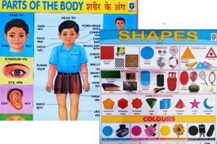 "Shapes and Body Parts Combo Chart - Ideal for Kids' Education" Photographic Paper