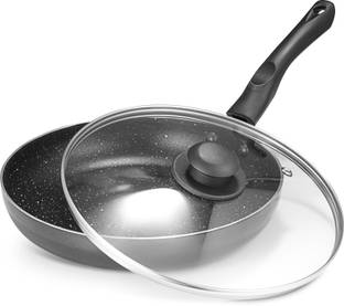 Jensons CUISINE NON STICK FRYING PAN WITH GLASS LID Fry Pan 28 cm diameter with Lid 3 L capacity