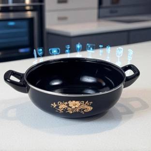 SIWAAN Siwaan FloraKook 4L Deep Kadhai Kadhai 28 cm diameter 4 L capacity